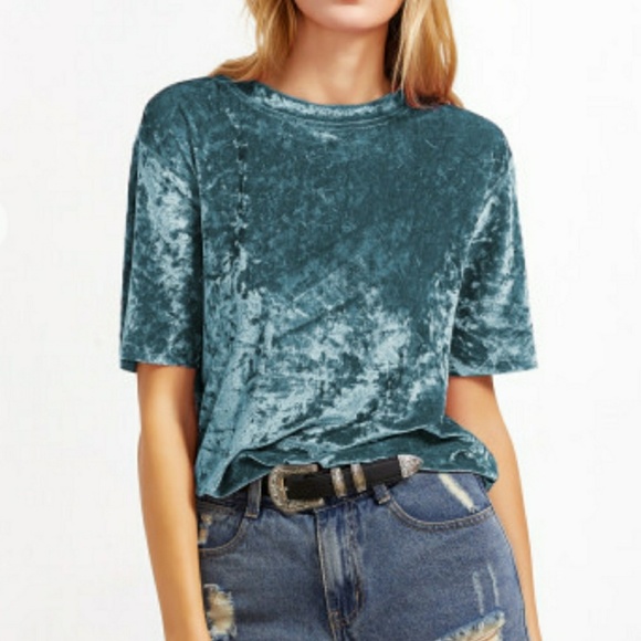 Crushed Velvet Tee Style Top - Picture 3 of 6